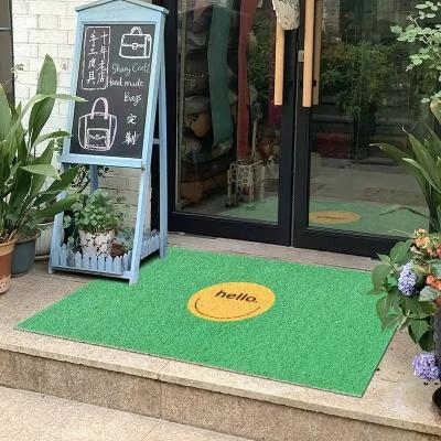 Custom Foot Mat Plant Printing PVC Coil Door Mat Green Plastic Door Mat